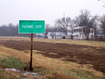 'Future City' sign in countryside